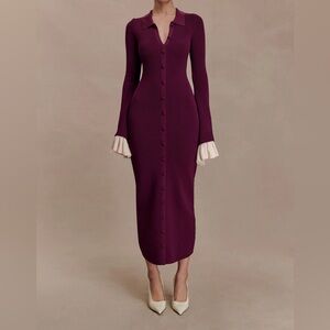 Knit Midi Ruffle Dress